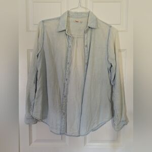 Faherty Light Blue Denim Button-Up Shirt